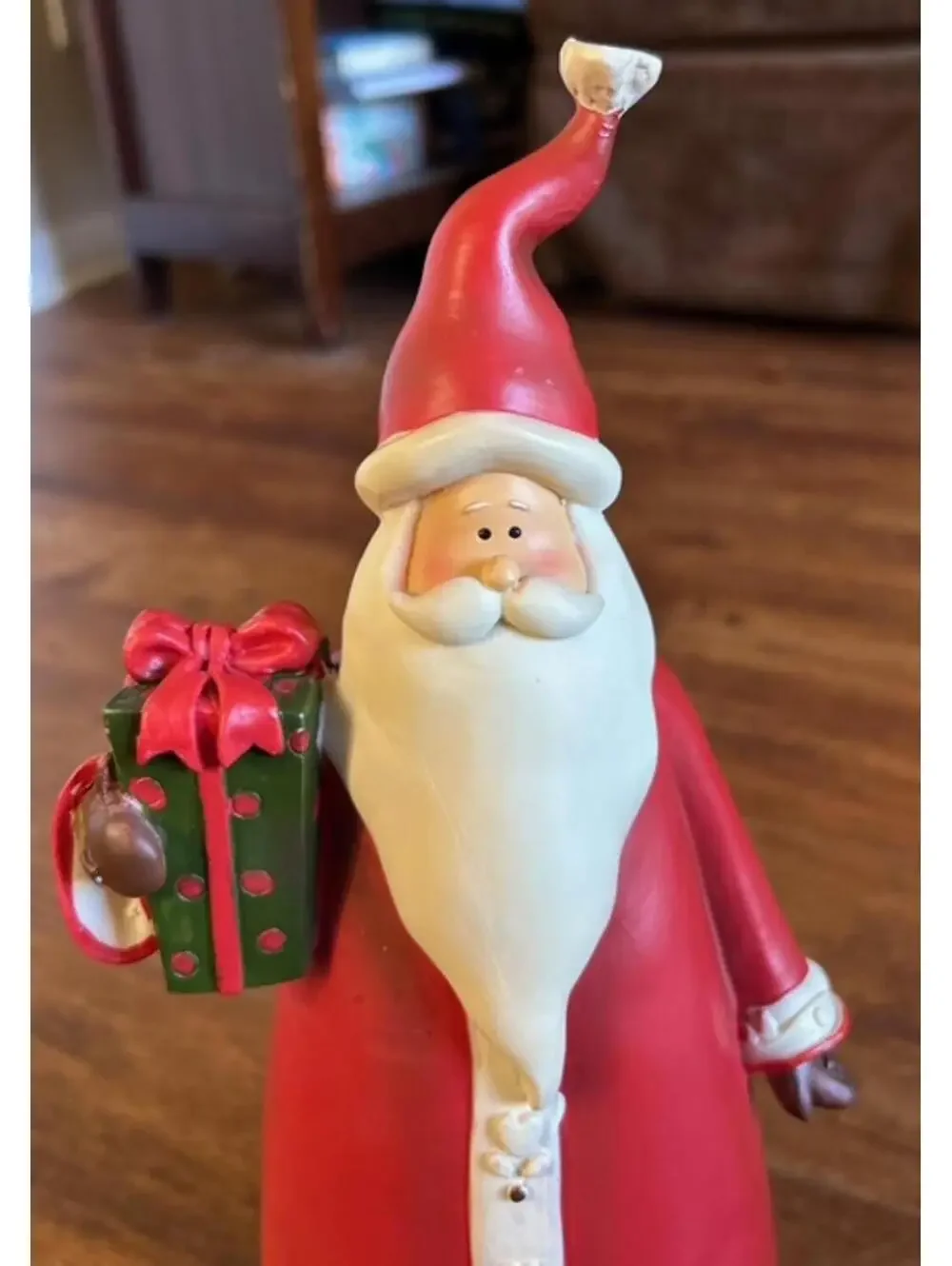 Vintage Ceramic Santa Claus Figurine with Gift